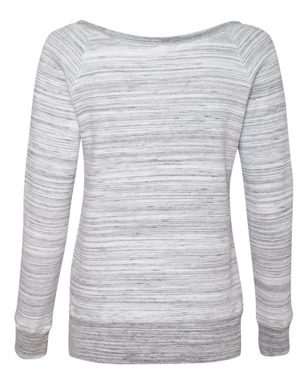 Women’s Sponge Fleece Wide Neck Sweatshirt - Back - B87306363 - Light Grey Marble