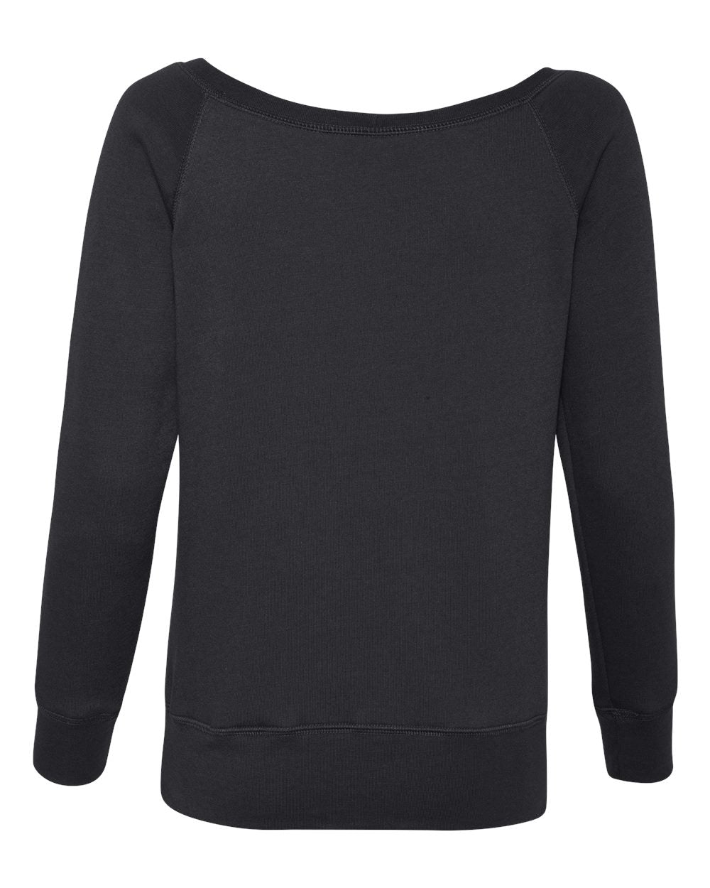 Women’s Sponge Fleece Wide Neck Sweatshirt - Back - B87306493 - Black