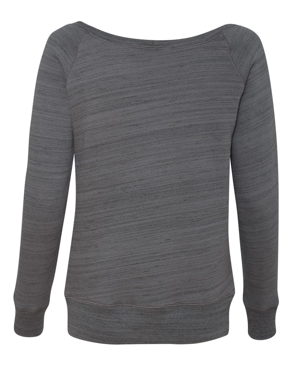 Women’s Sponge Fleece Wide Neck Sweatshirt - Back - B87306513 - Dark Grey Marble