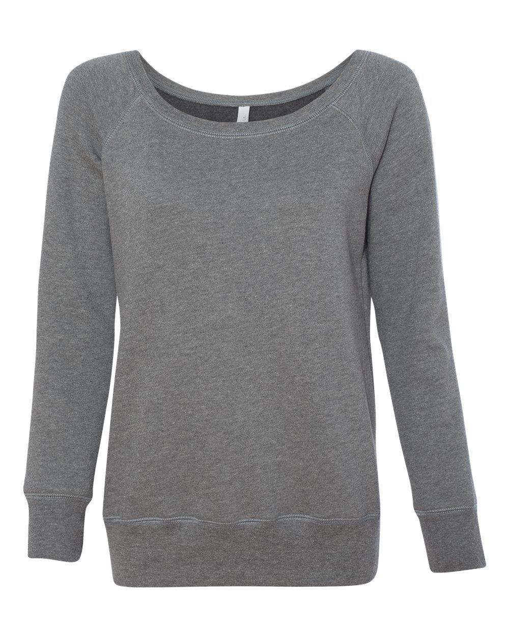 Women’s Sponge Fleece Wide Neck Sweatshirt - Front - B87306073 - Deep Heather