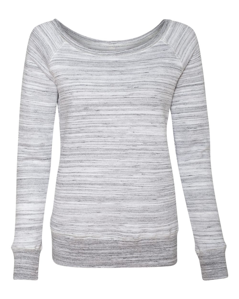 Women’s Sponge Fleece Wide Neck Sweatshirt - Front - B87306363 - Light Grey Marble