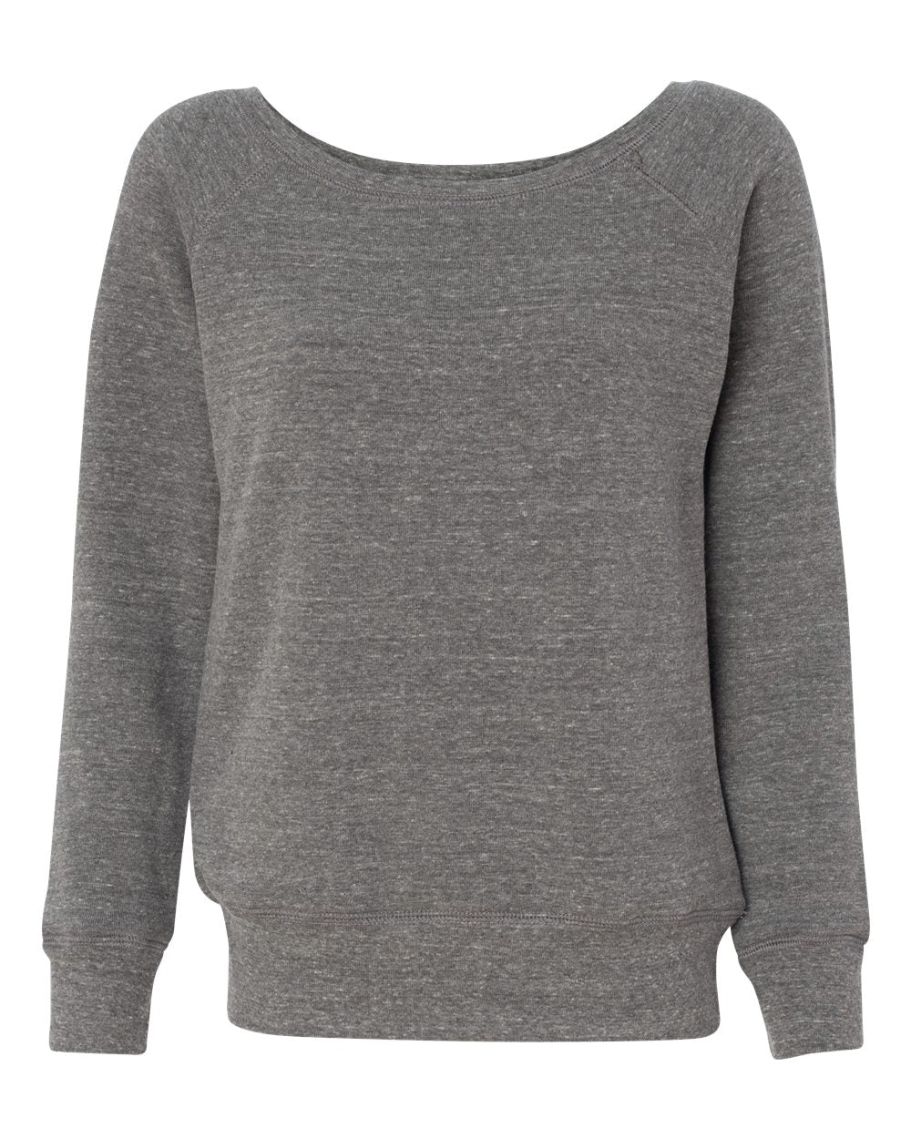 Women’s Sponge Fleece Wide Neck Sweatshirt - Front - B87306583 - Grey Triblend