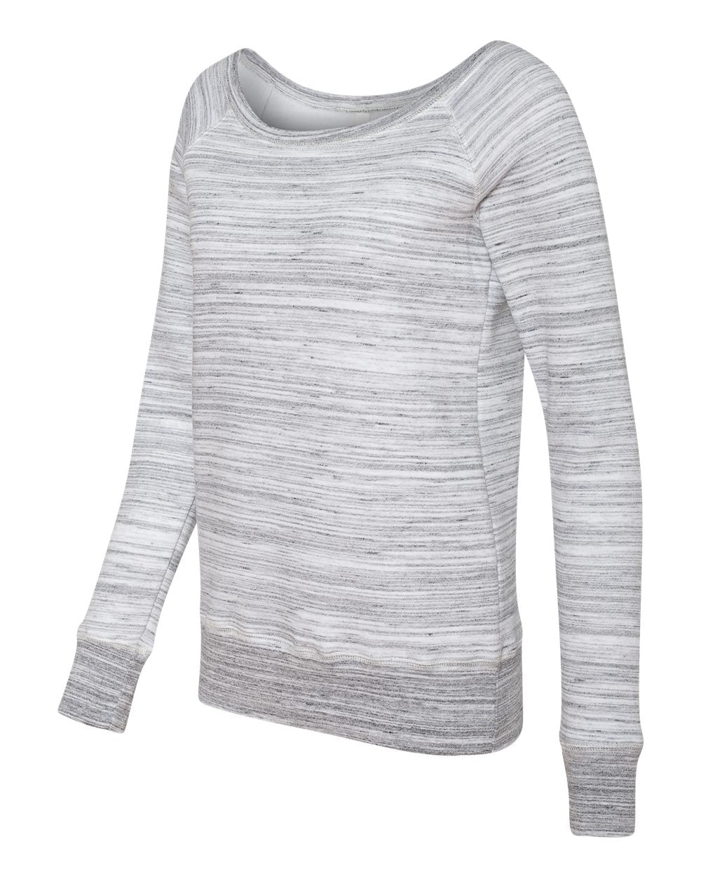 Women’s Sponge Fleece Wide Neck Sweatshirt - Side - B87306363 - Light Grey Marble