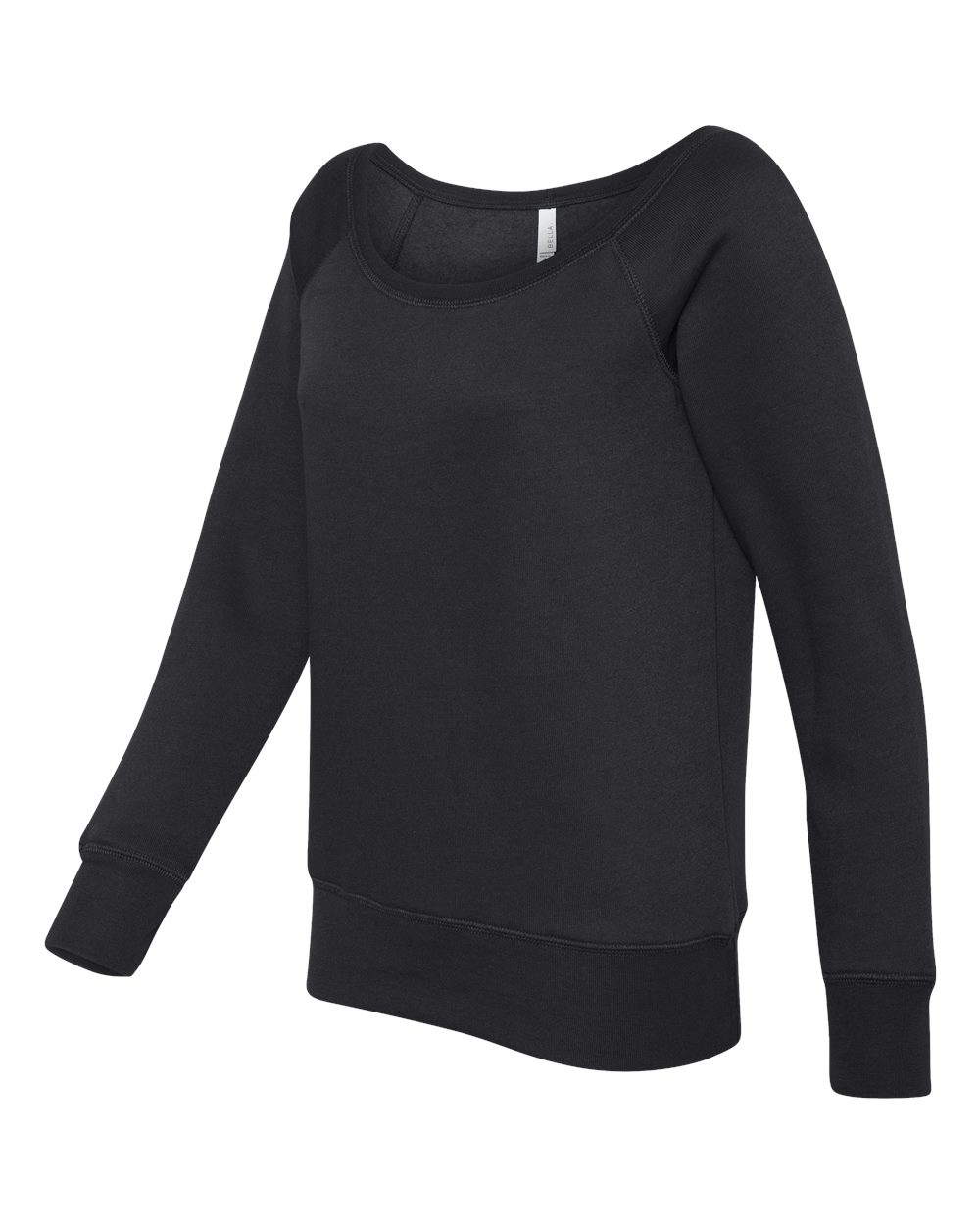 Women’s Sponge Fleece Wide Neck Sweatshirt - Side - B87306493 - Black