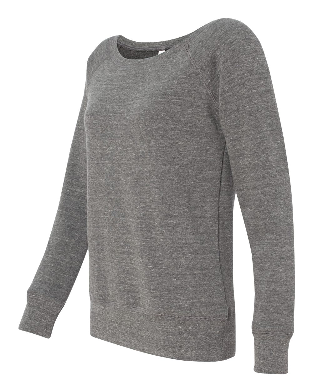 Women’s Sponge Fleece Wide Neck Sweatshirt - Side - B87306583 - Grey Triblend