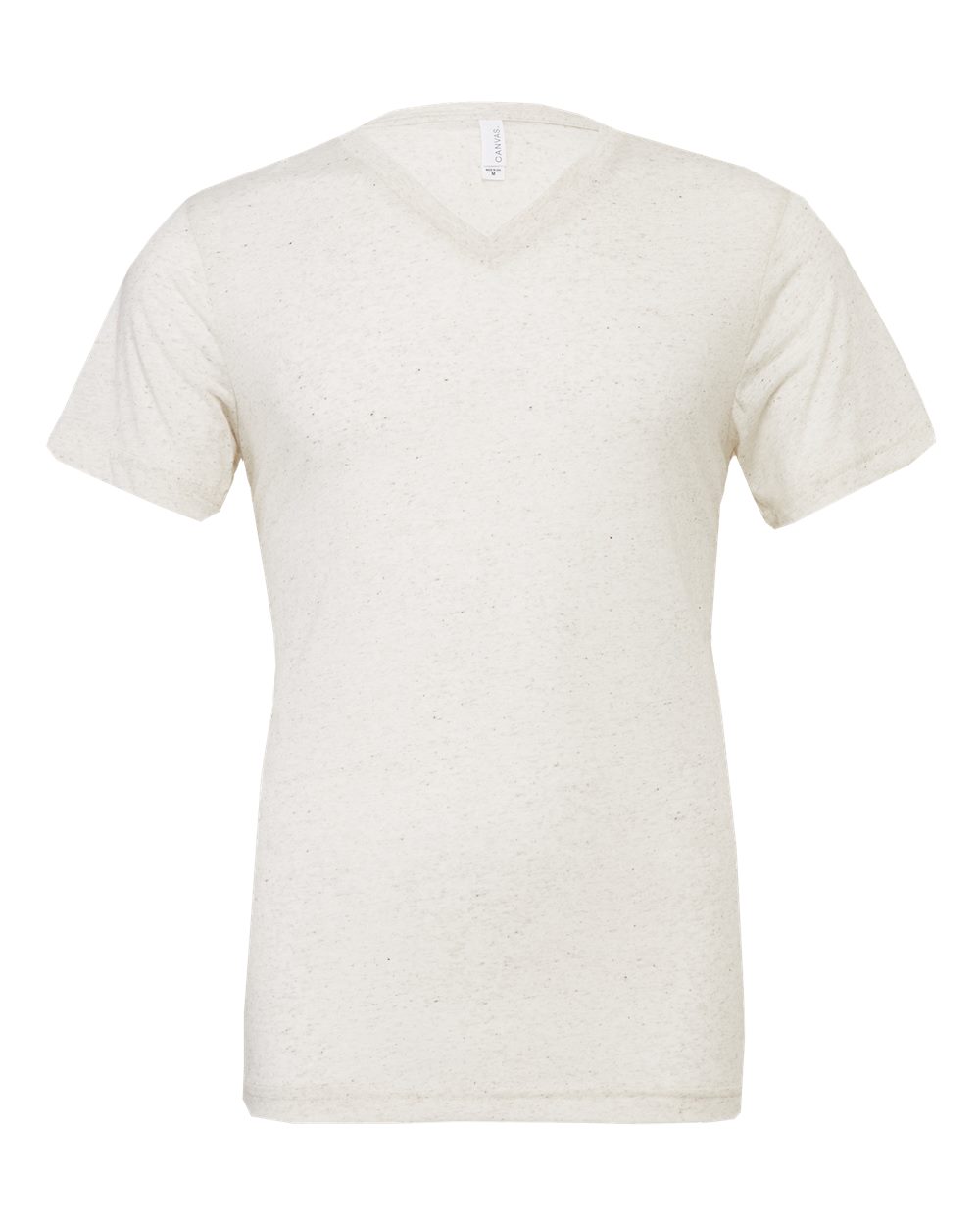 Unisex Triblend V-Neck Tee - Front - B02006242 - Oatmeal Triblend