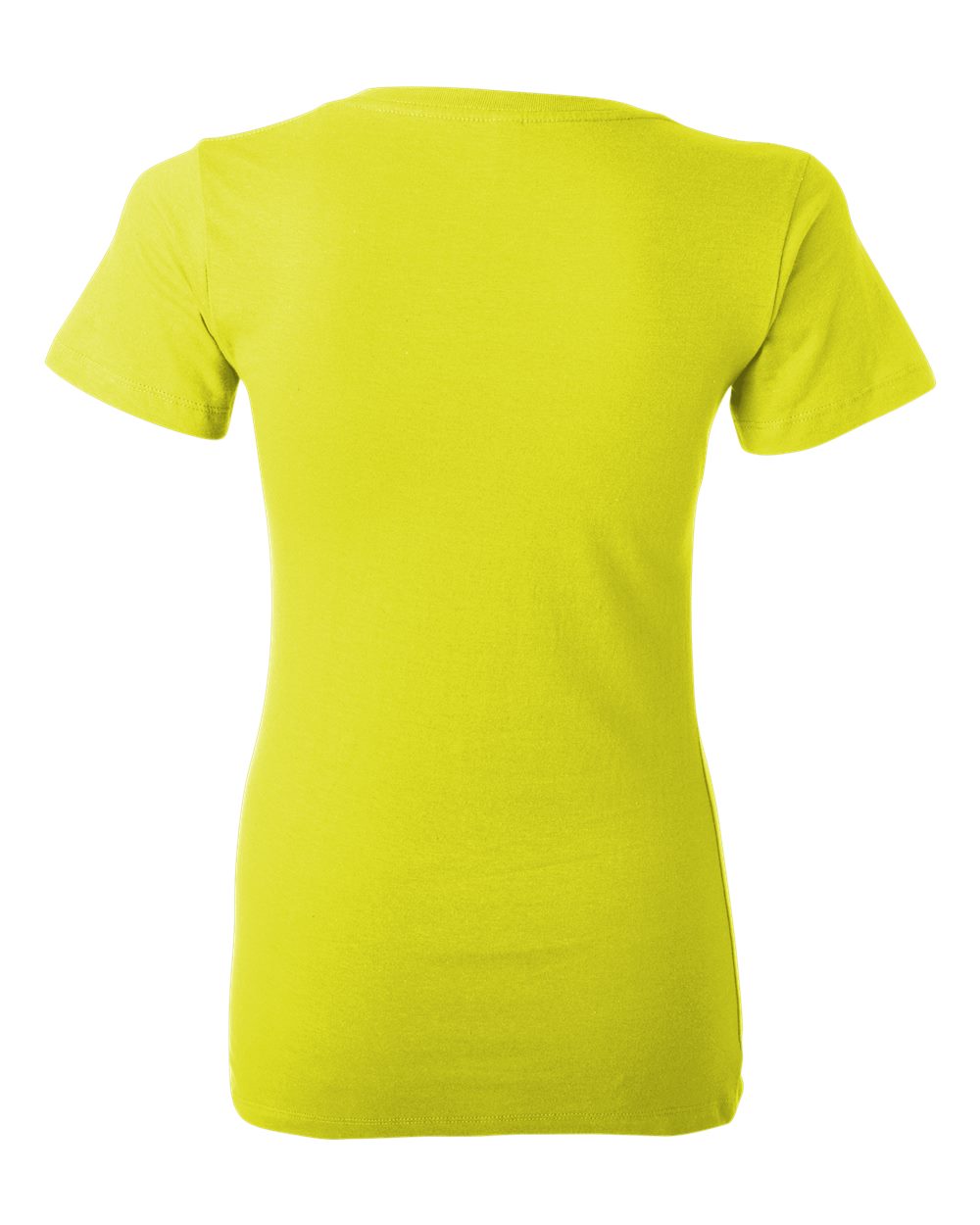 Women’s Jersey Deep V-Neck Tee - Back - B57306057 - Neon Yellow