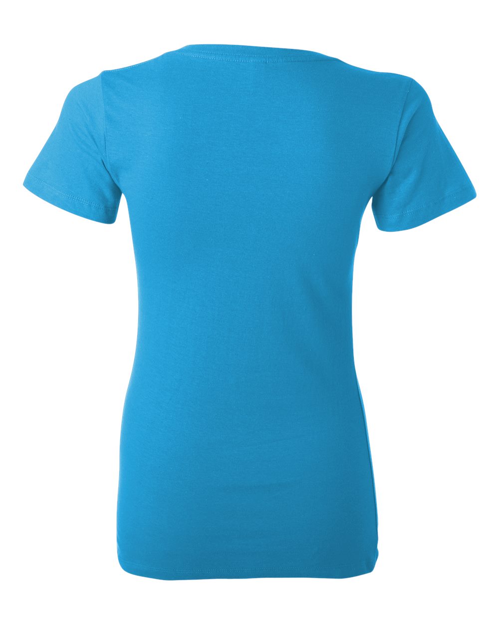 Women’s Jersey Deep V-Neck Tee - Back - B57306067 - Neon Blue