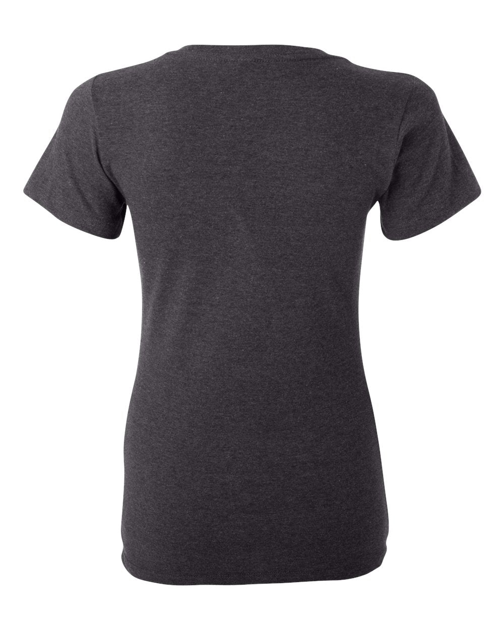 Women’s Jersey Deep V-Neck Tee - Back - B57306095 - Dark Grey Heather