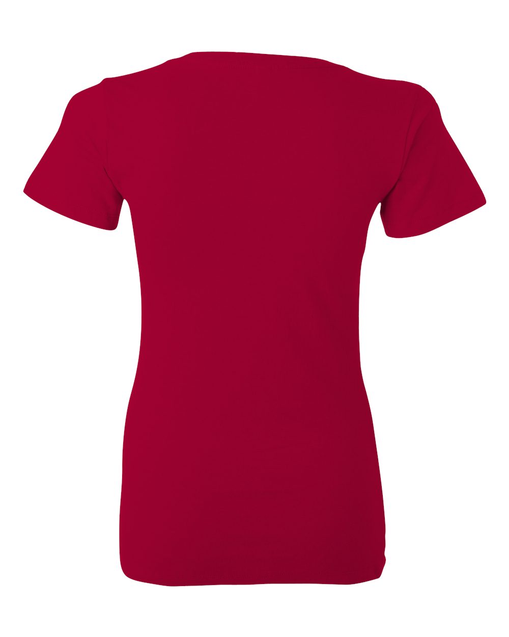 Women’s Jersey Deep V-Neck Tee - Back - B57306703 - Red