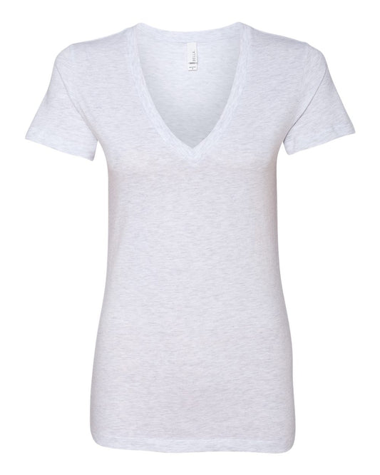 Women’s Jersey Deep V-Neck Tee - Front - B57306027 - Ash