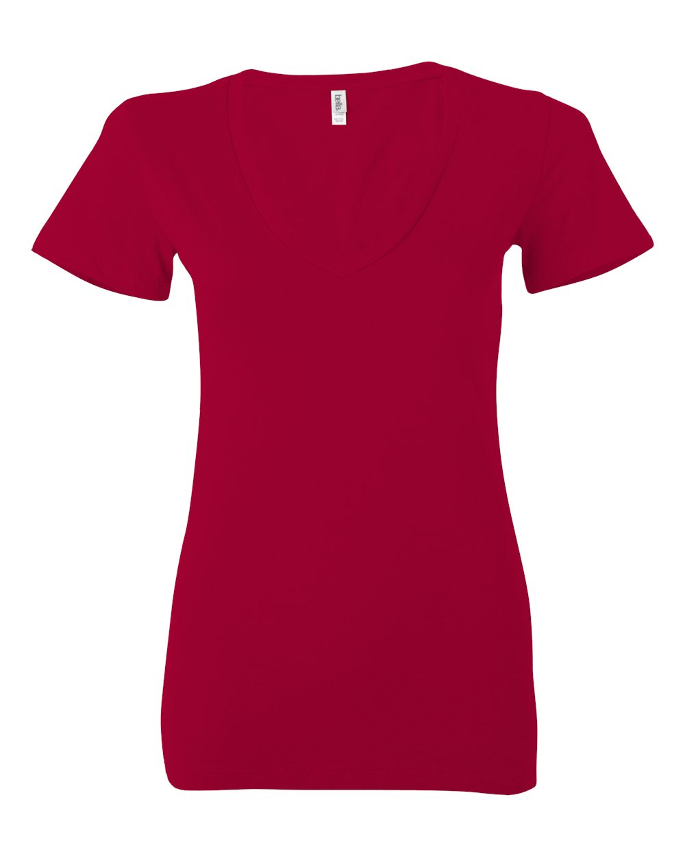 Women’s Jersey Deep V-Neck Tee - Front - B57306703 - Red