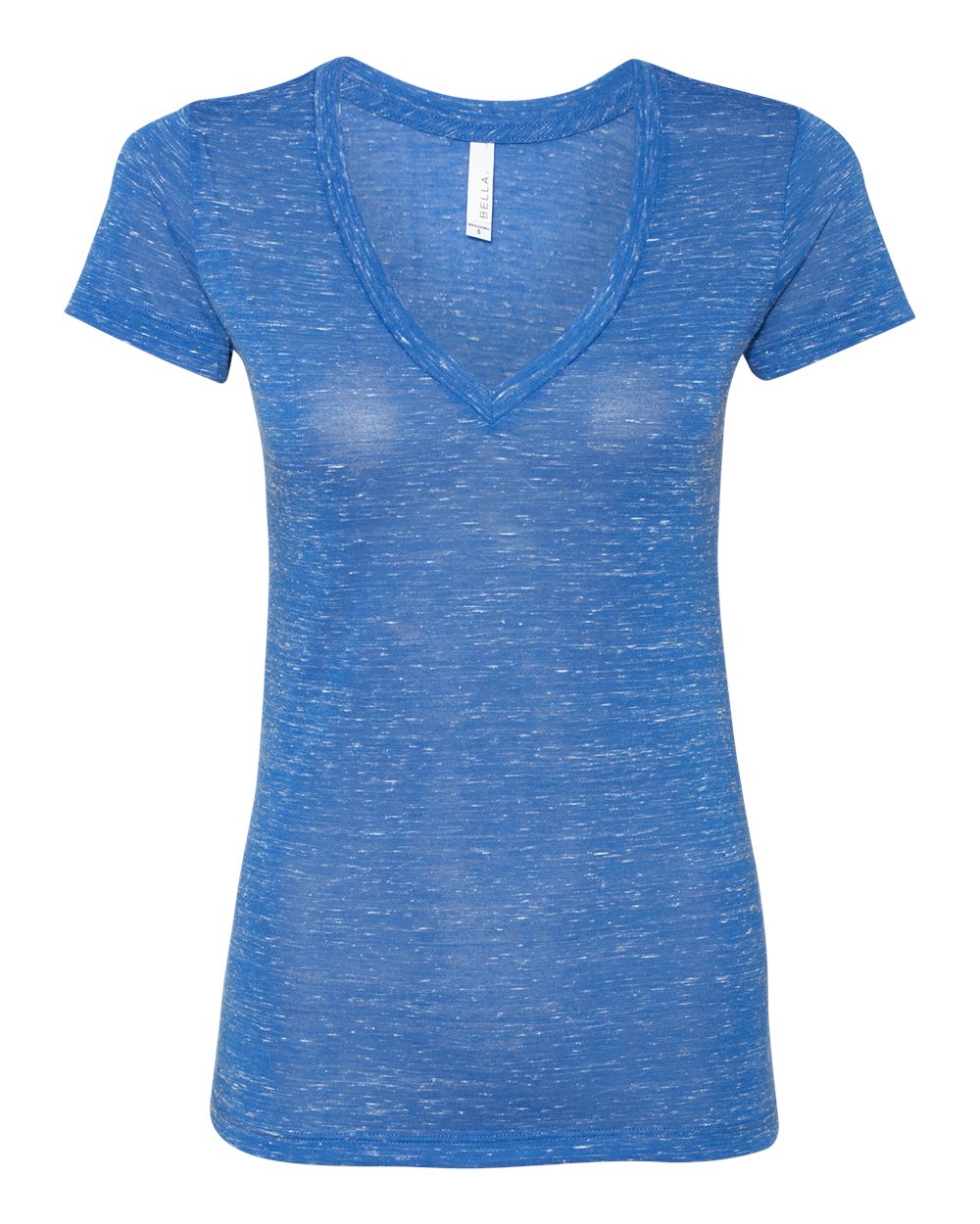 Women’s Jersey Deep V-Neck Tee - Front - B57306763 - True Royal Marble