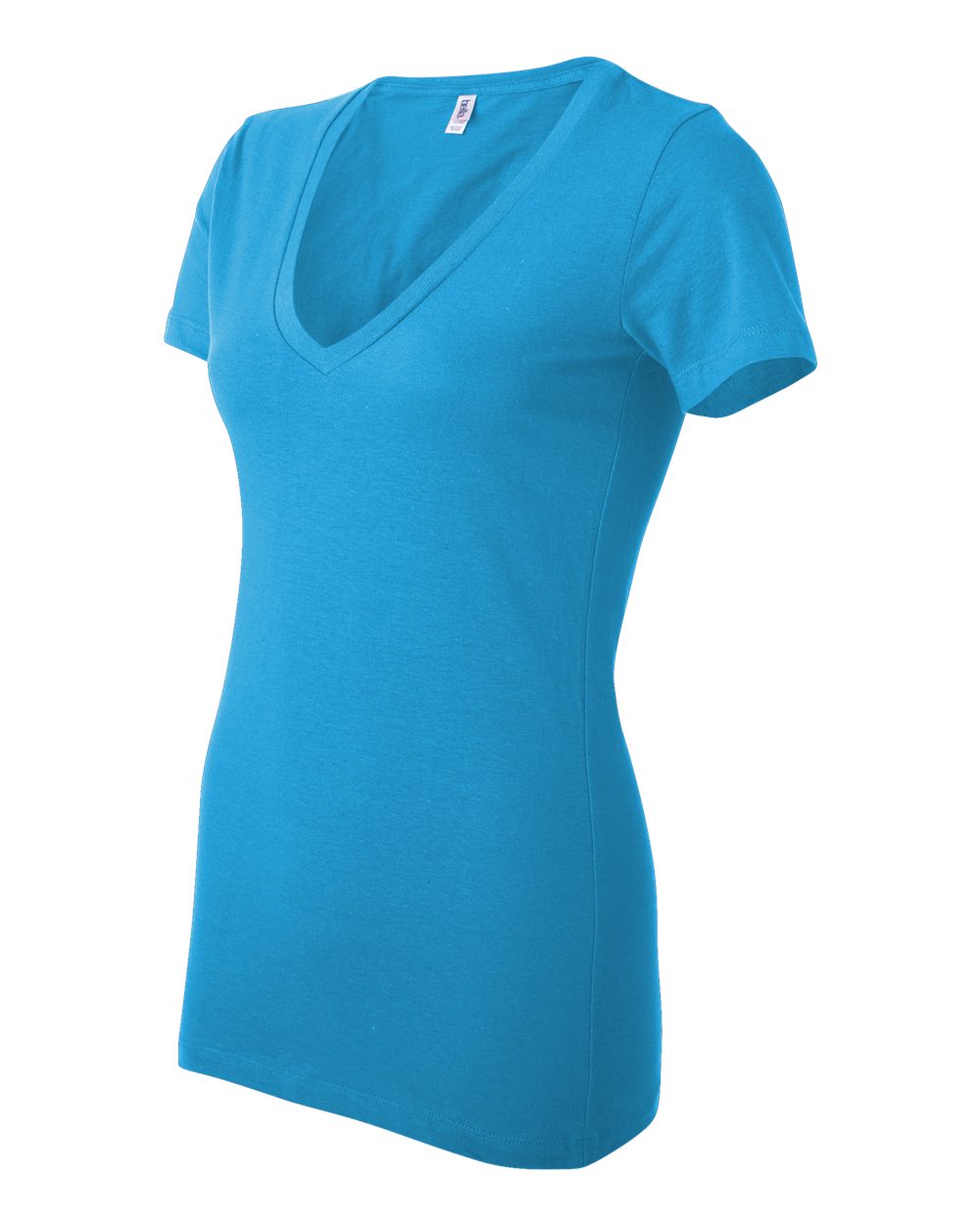 Women’s Jersey Deep V-Neck Tee - Side - B57306067 - Neon Blue