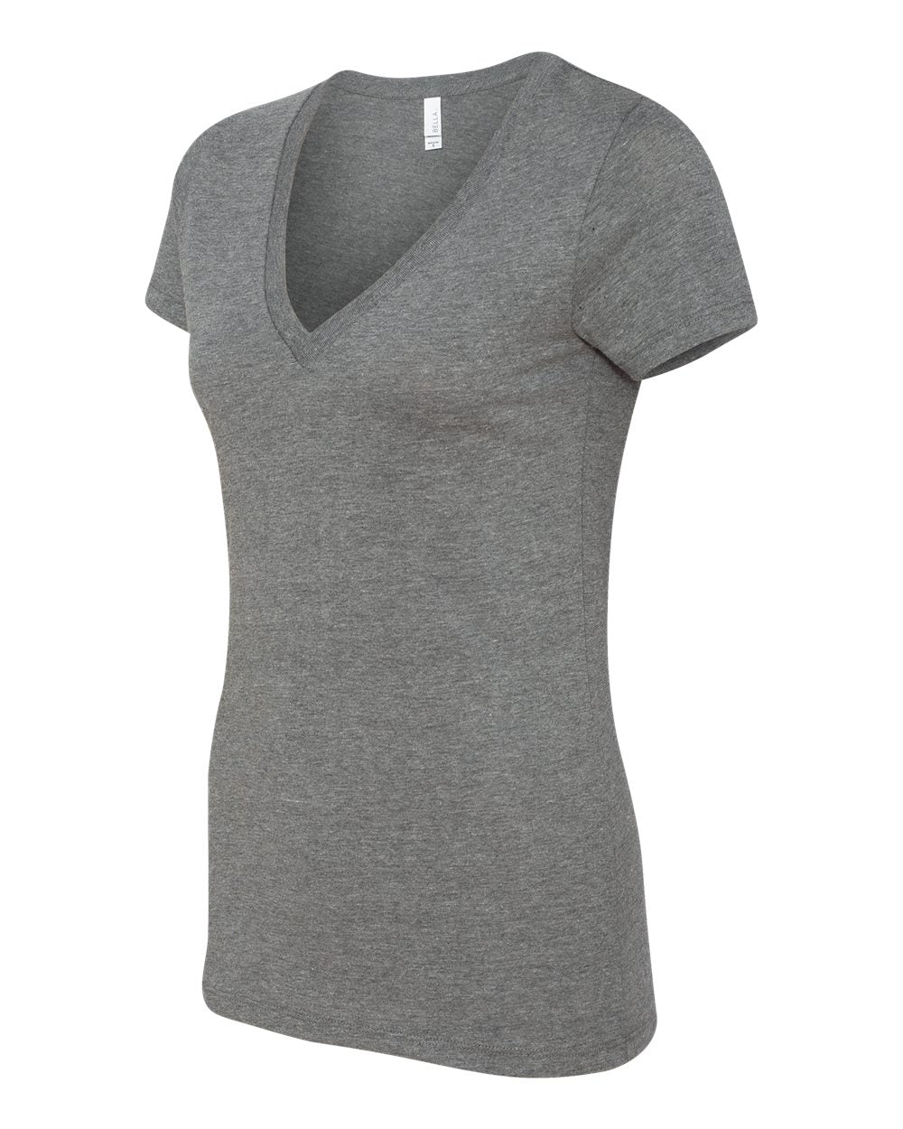 Women’s Jersey Deep V-Neck Tee - Side - B57306353 - Deep Heather