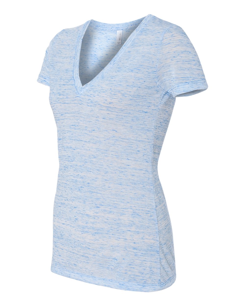 Women’s Jersey Deep V-Neck Tee - Side - B57306743 - Blue Marble