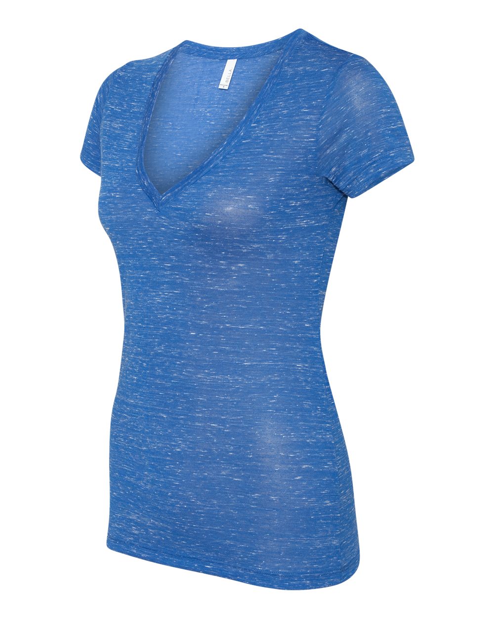 Women’s Jersey Deep V-Neck Tee - Side - B57306763 - True Royal Marble