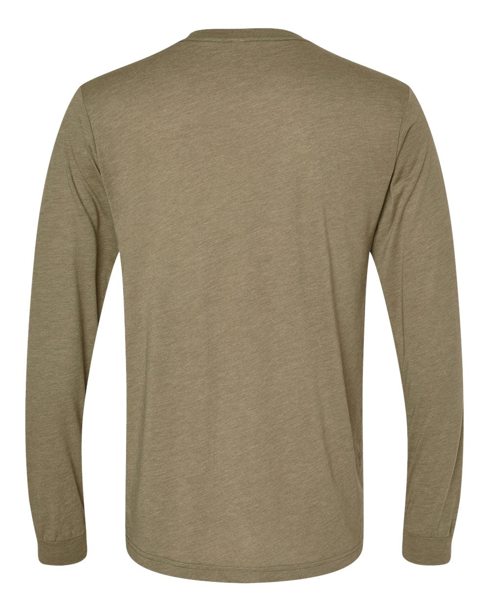 Unisex Triblend Long Sleeve Tee - Back - B11606372 - Olive Triblend