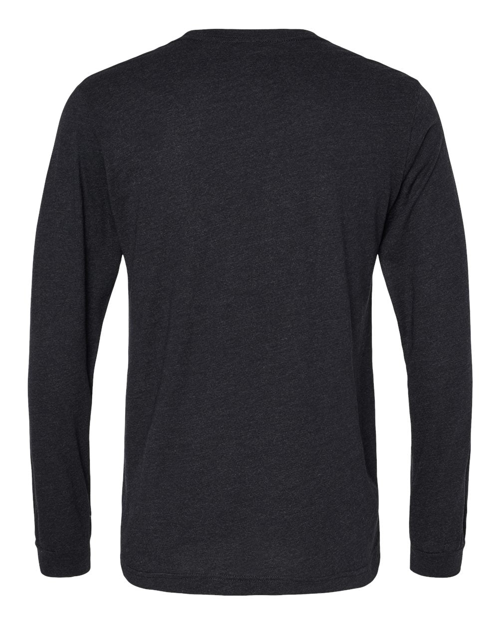 Unisex Triblend Long Sleeve Tee - Back - B11606512 - Black Heather Triblend