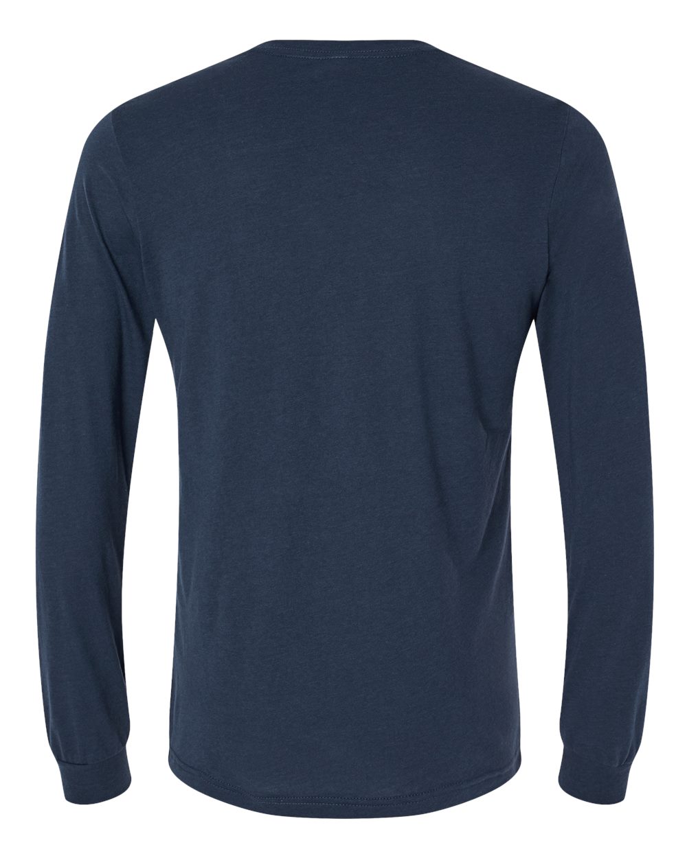 Unisex Triblend Long Sleeve Tee - Back - B11606672 - Solid Navy Triblend