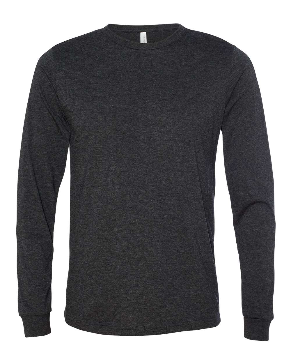 Unisex Triblend Long Sleeve Tee - Front - B11606092 - Charcoal Black Triblend