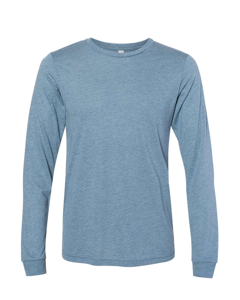 Unisex Triblend Long Sleeve Tee - Front - B11606252 - Denim Triblend