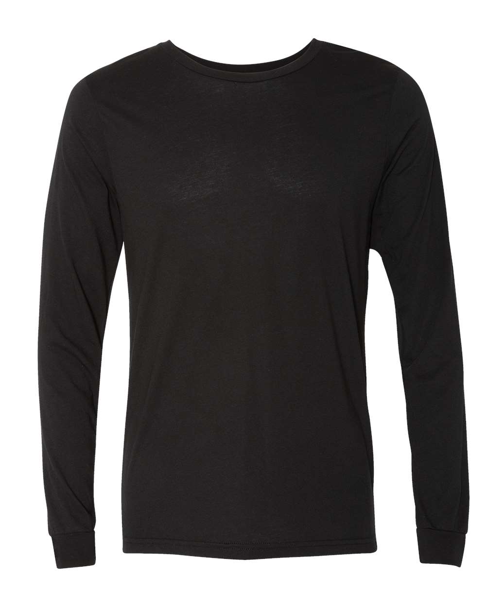 Unisex Triblend Long Sleeve Tee - Front - B11606502 - Solid Black Triblend