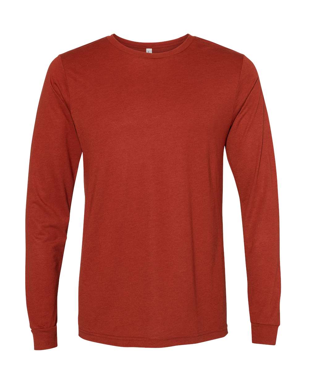 Unisex Triblend Long Sleeve Tee - Front - B11606662 - Brick Triblend