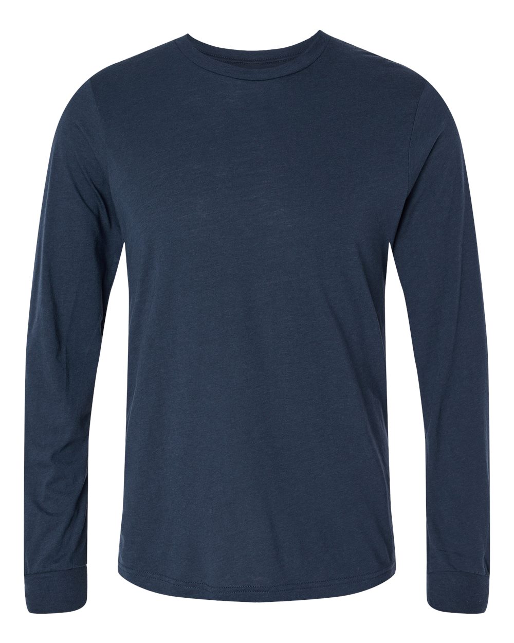 Unisex Triblend Long Sleeve Tee - Front - B11606672 - Solid Navy Triblend