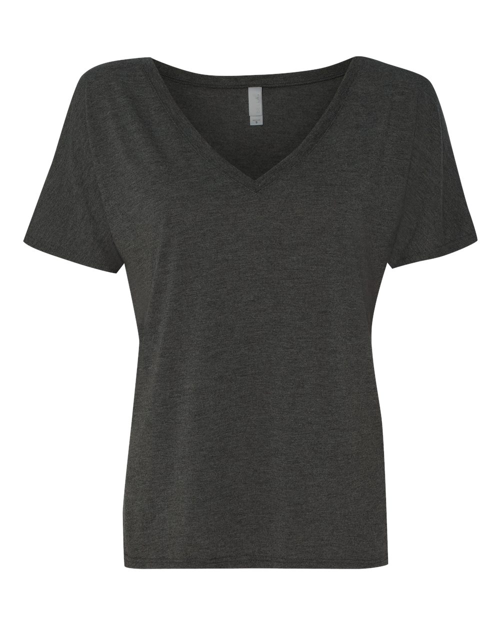 Women’s Slouchy V-Neck Tee - Front - B87706093 - Dark Grey Heather