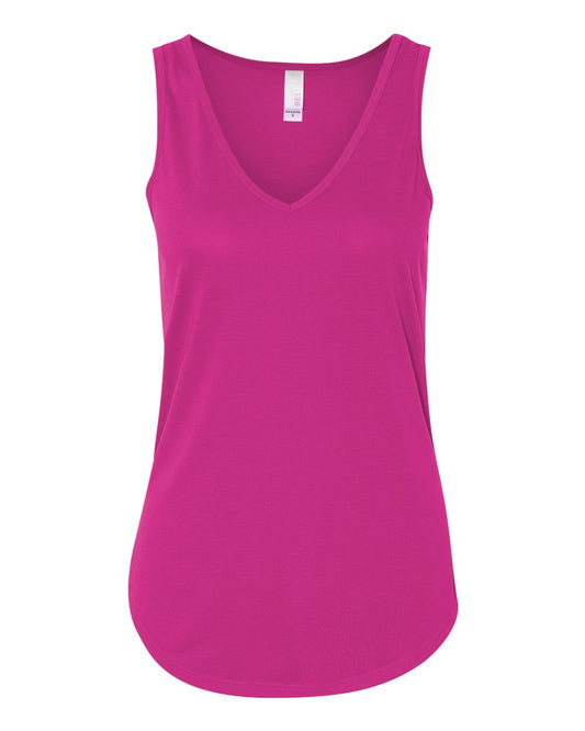 Women's Flowy V-Neck Tank - Front - B88606033 - Berry