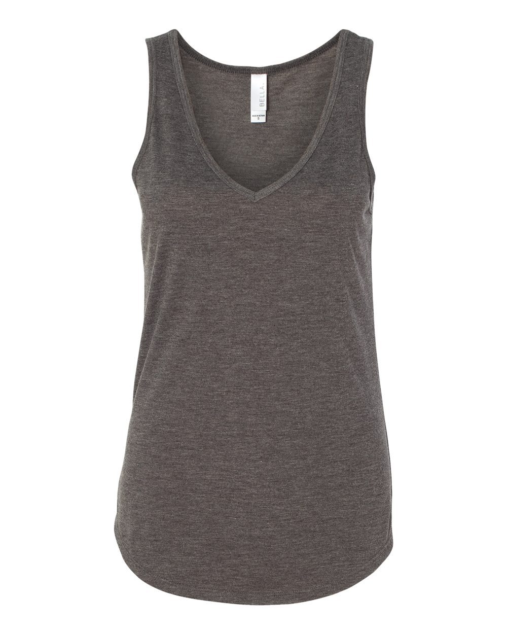 Women's Flowy V-Neck Tank - Front - B88606093 - Dark Grey Heather
