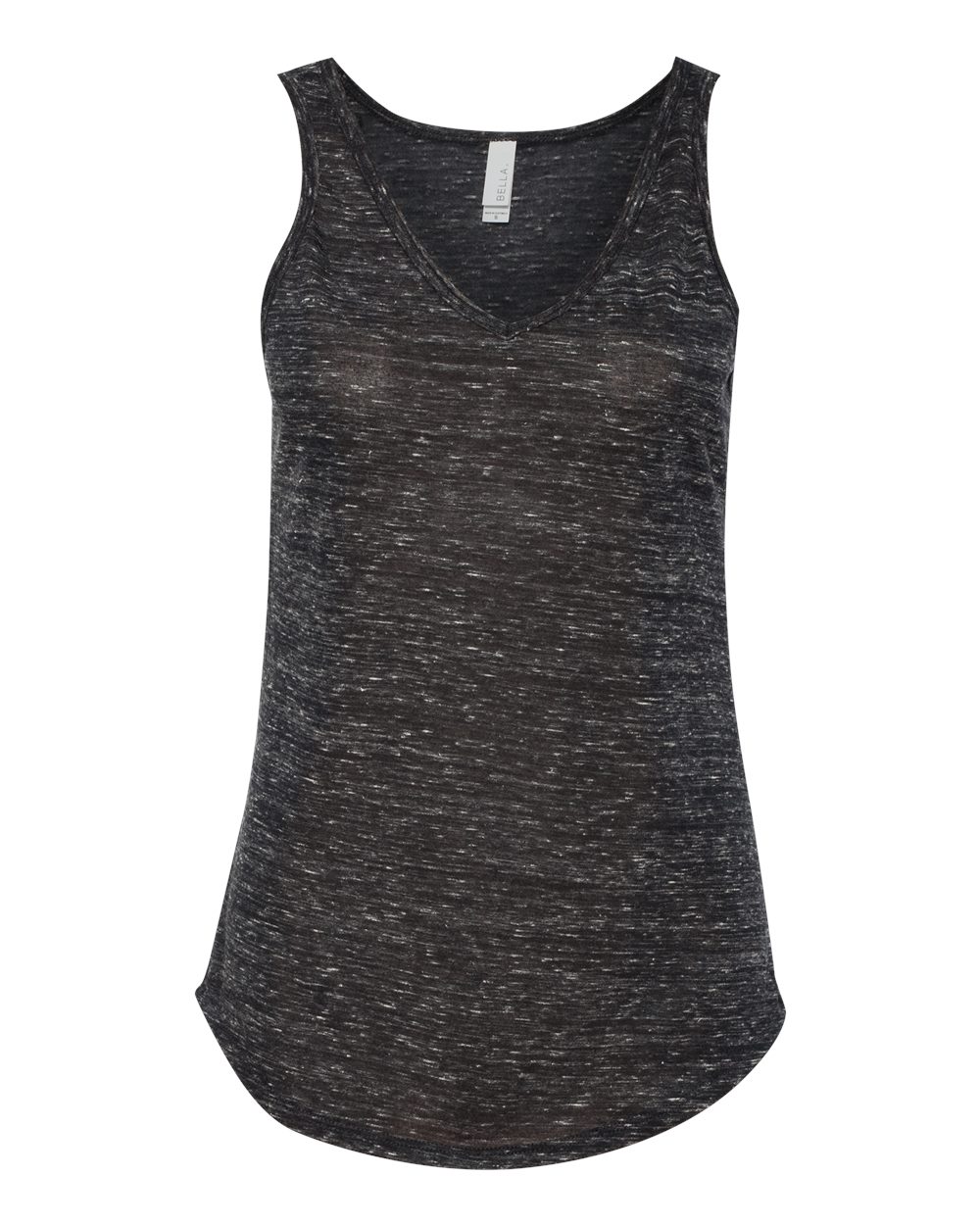 Women's Flowy V-Neck Tank - Front - B88606513 - Black Marble