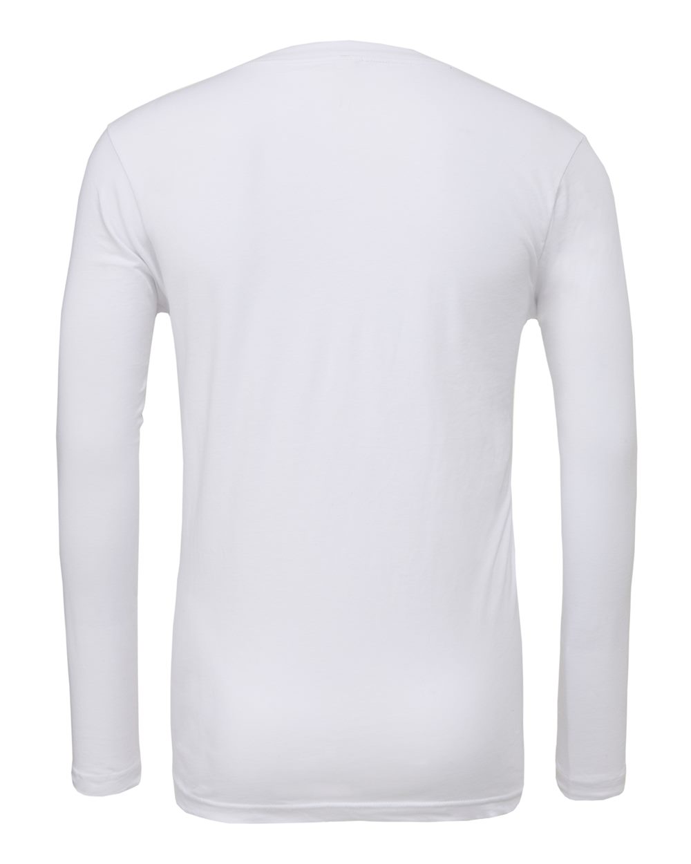 Unisex Long Sleeve V-Neck Tee - Back - B80206012 - White
