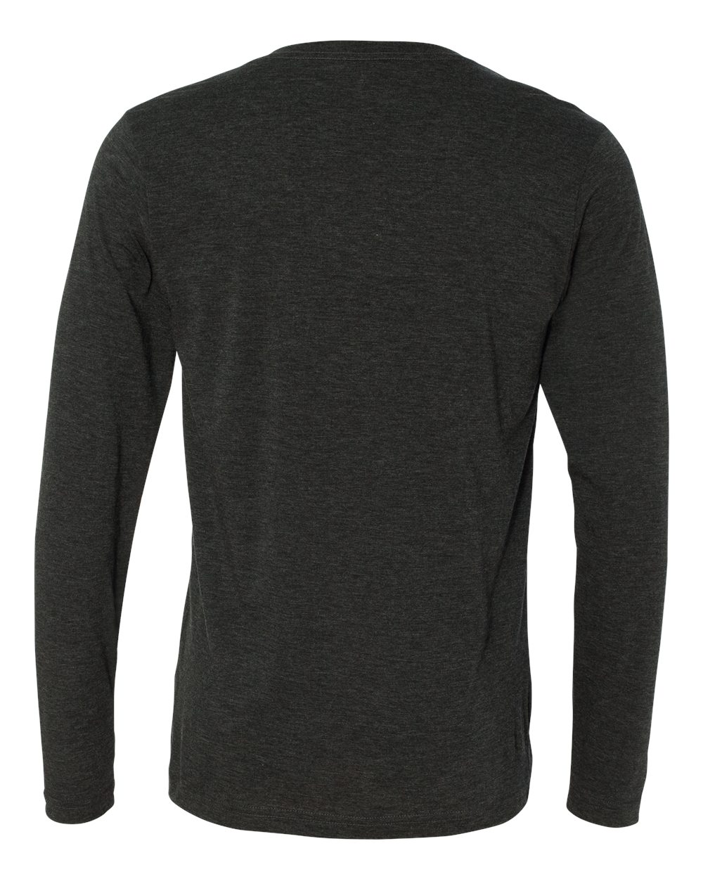 Unisex Long Sleeve V-Neck Tee - Back - B80206092 - Charcoal Black Triblend