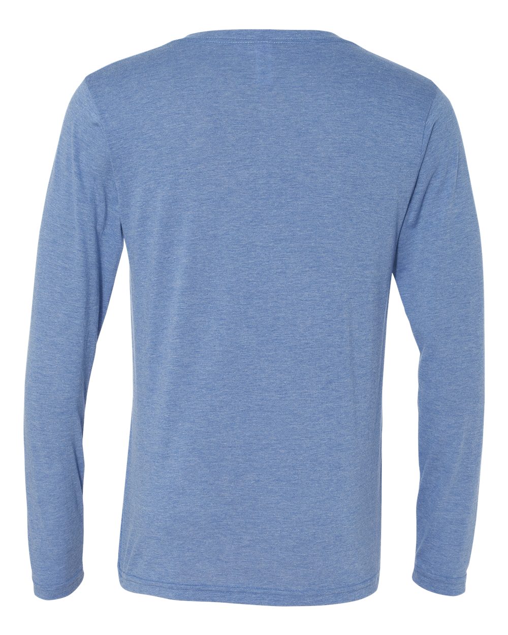 Unisex Long Sleeve V-Neck Tee - Back - B80206252 - Blue Triblend