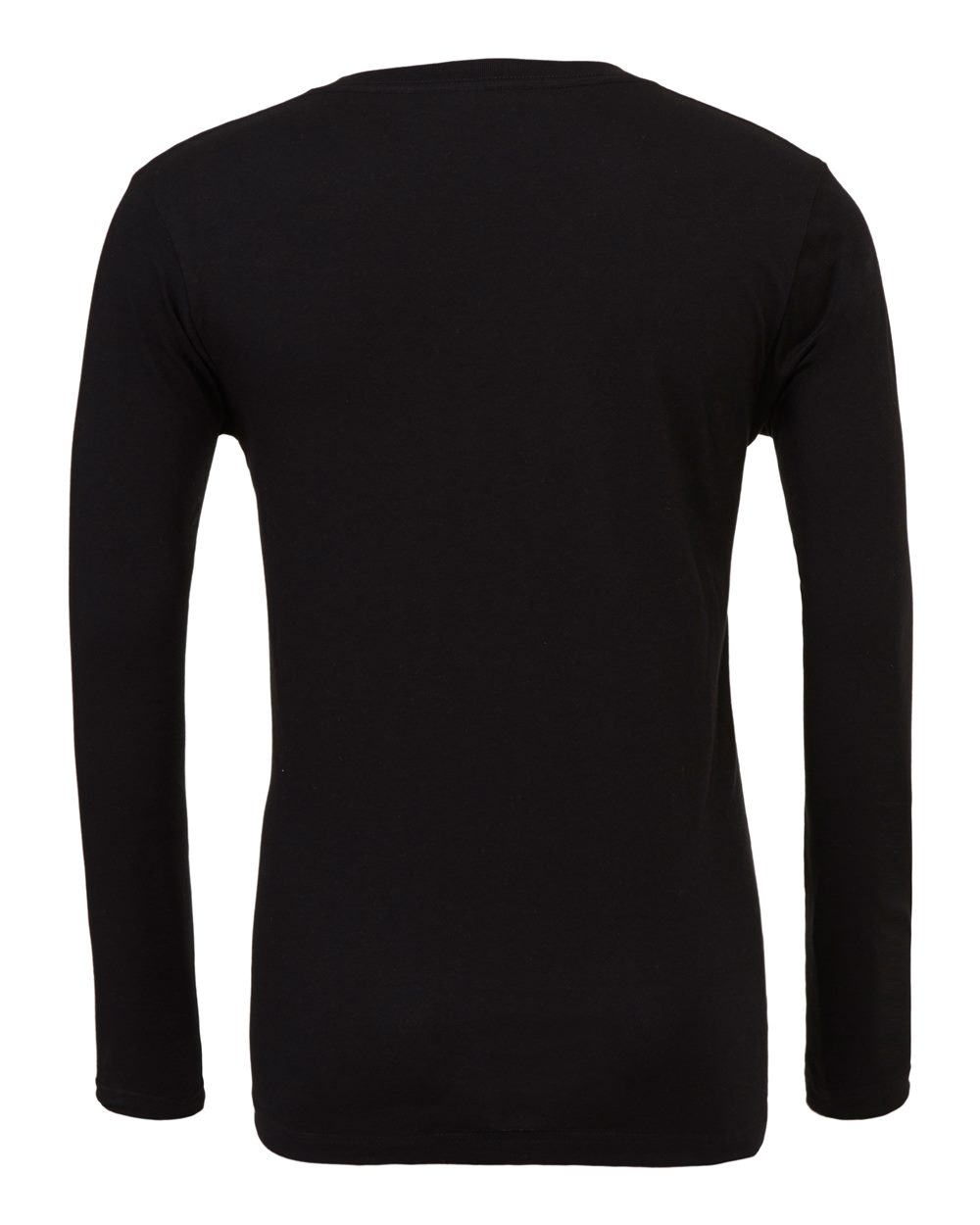 Unisex Long Sleeve V-Neck Tee - Back - B80206502 - Black