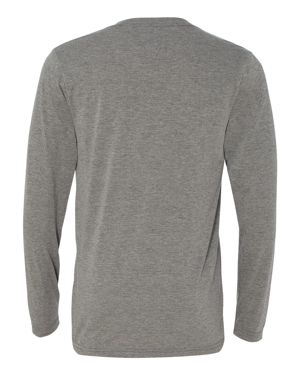 Unisex Long Sleeve V-Neck Tee - Back - B80206582 - Grey Triblend