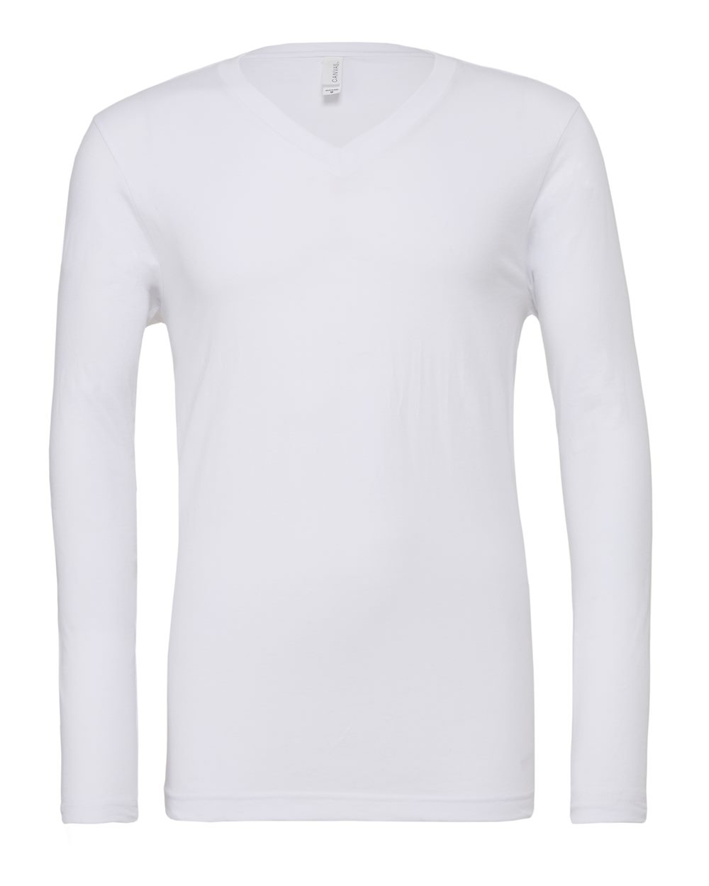 Unisex Long Sleeve V-Neck Tee - Front - B80206012 - White