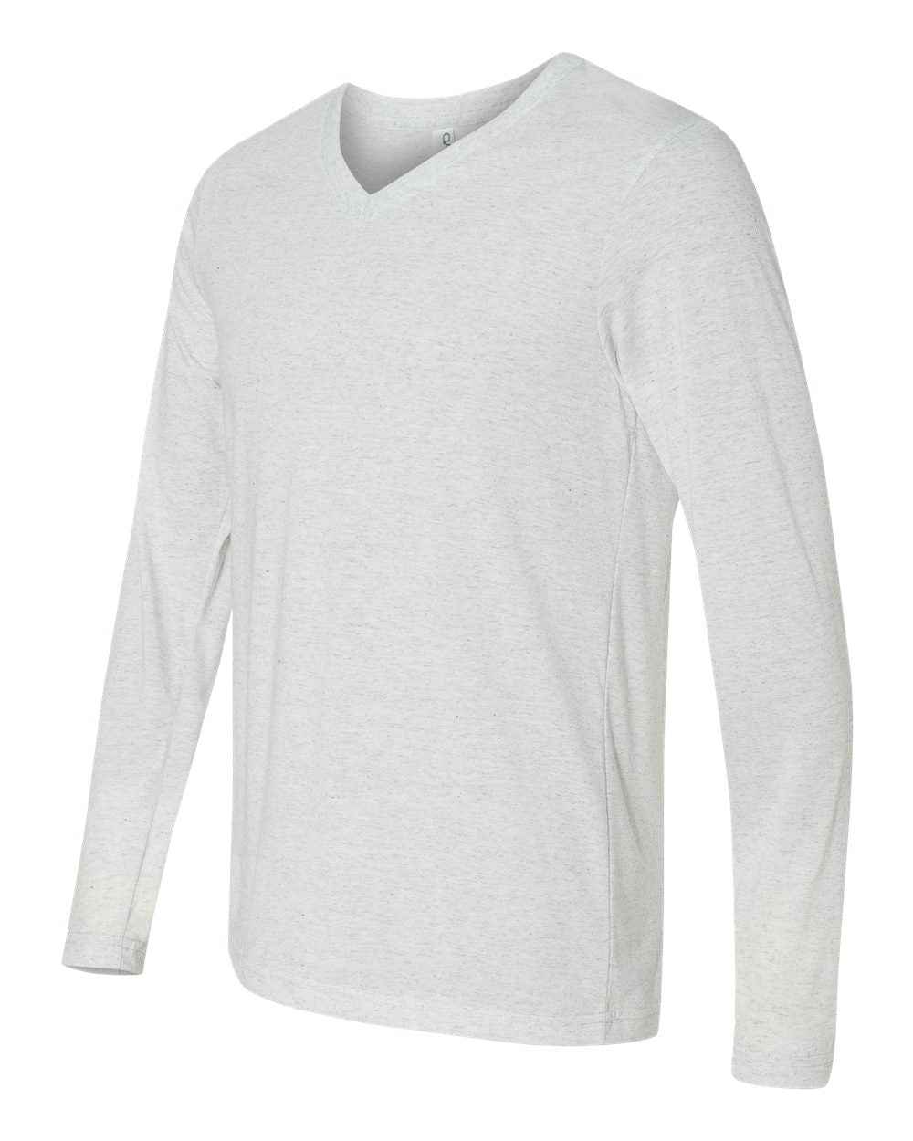 Unisex Long Sleeve V-Neck Tee - Side - B80206002 - White Fleck Triblend
