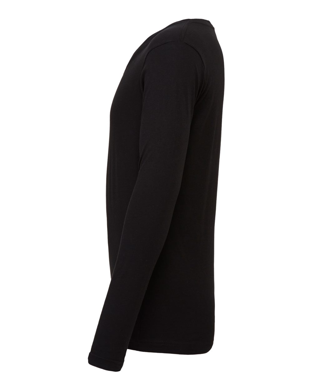 Unisex Long Sleeve V-Neck Tee - Side - B80206502 - Black