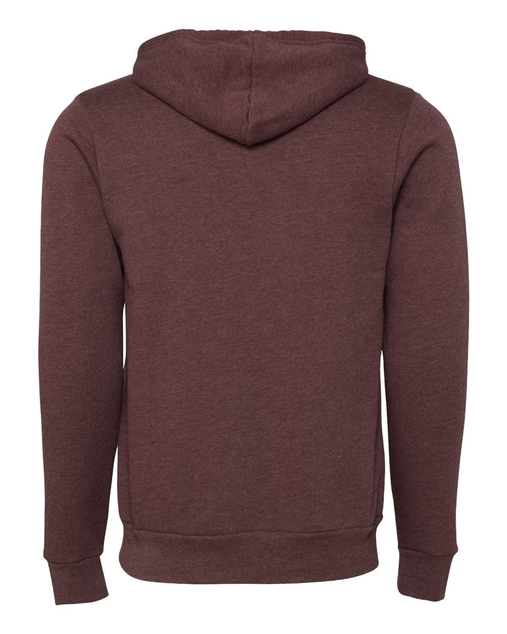 Unisex Sponge Fleece Full-Zip Hoodie - Back - B80406032 - Heather Maroon