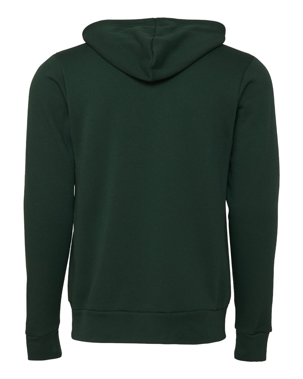 Unisex Sponge Fleece Full-Zip Hoodie - Back - B80406042 - Forest
