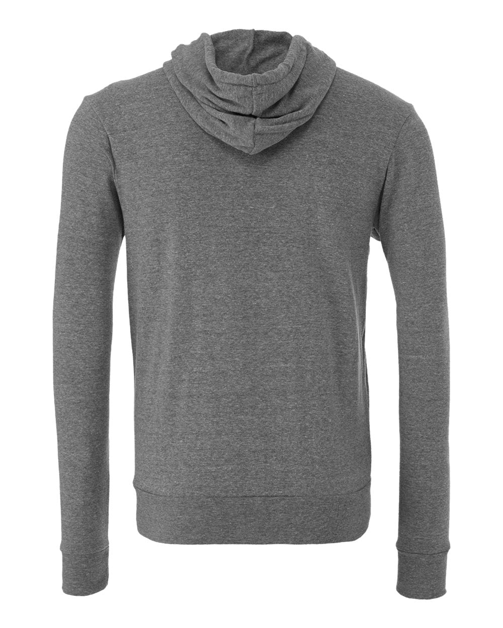 Unisex Sponge Fleece Full-Zip Hoodie - Back - B80406072 - Deep Heather