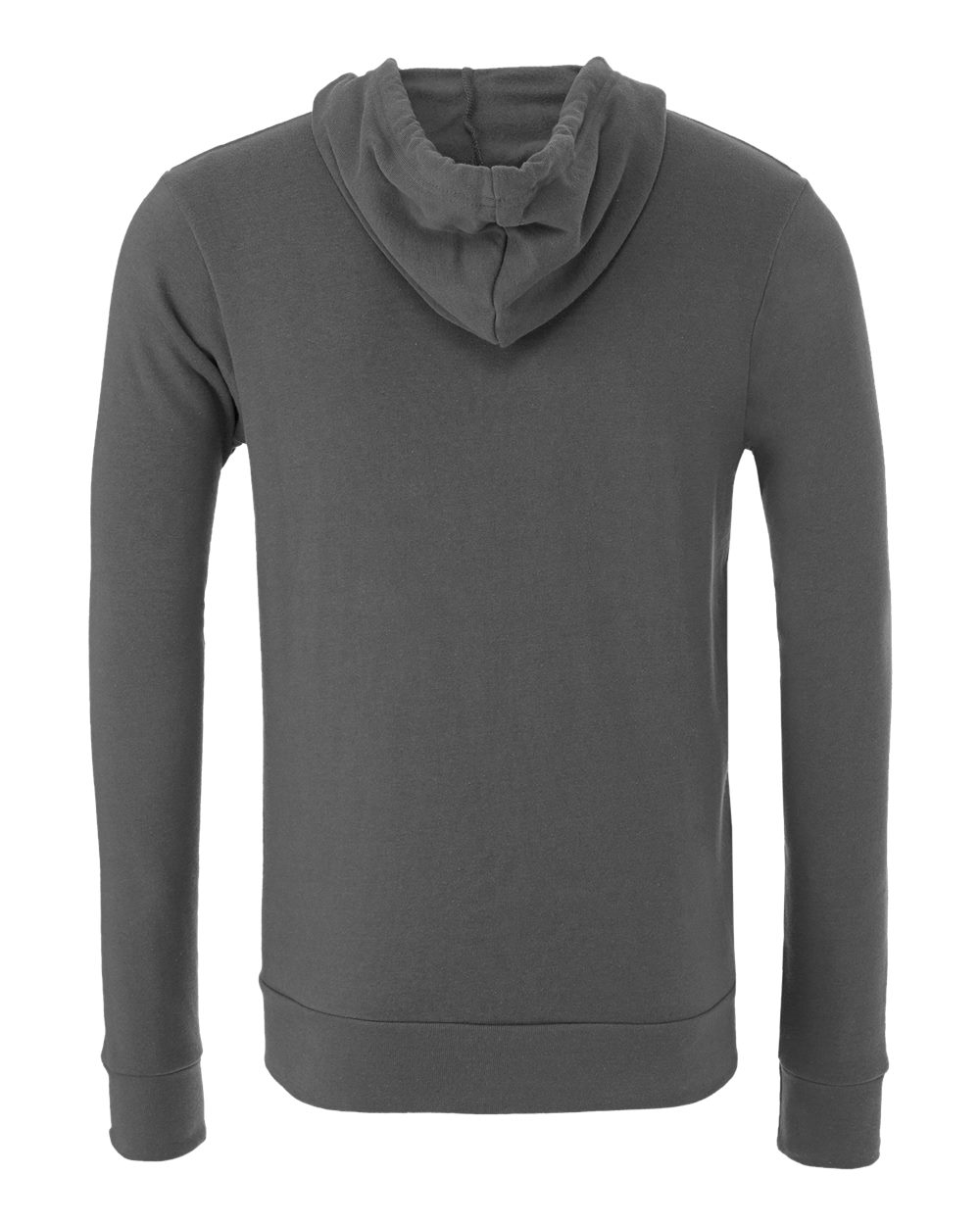 Unisex Sponge Fleece Full-Zip Hoodie - Back - B80406092 - Asphalt