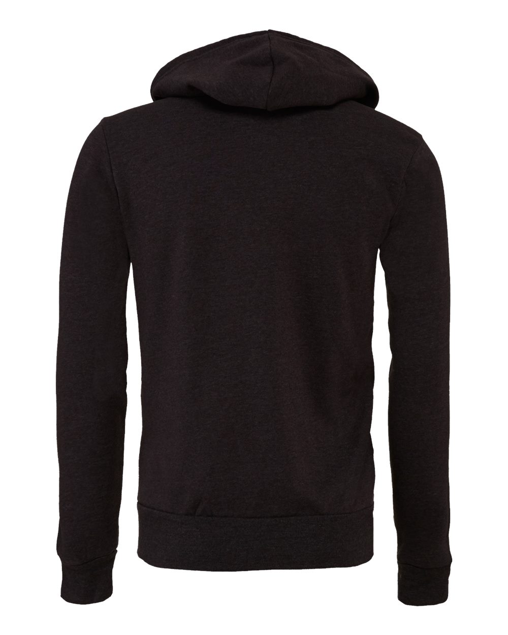 Unisex Sponge Fleece Full-Zip Hoodie - Back - B80406102 - Dark Grey Heather