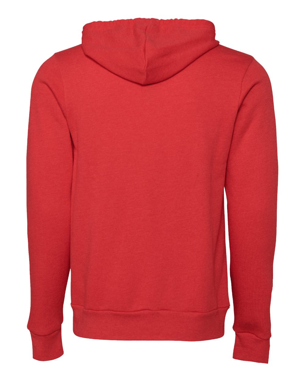 Unisex Sponge Fleece Full-Zip Hoodie - Back - B80406132 - Heather Red
