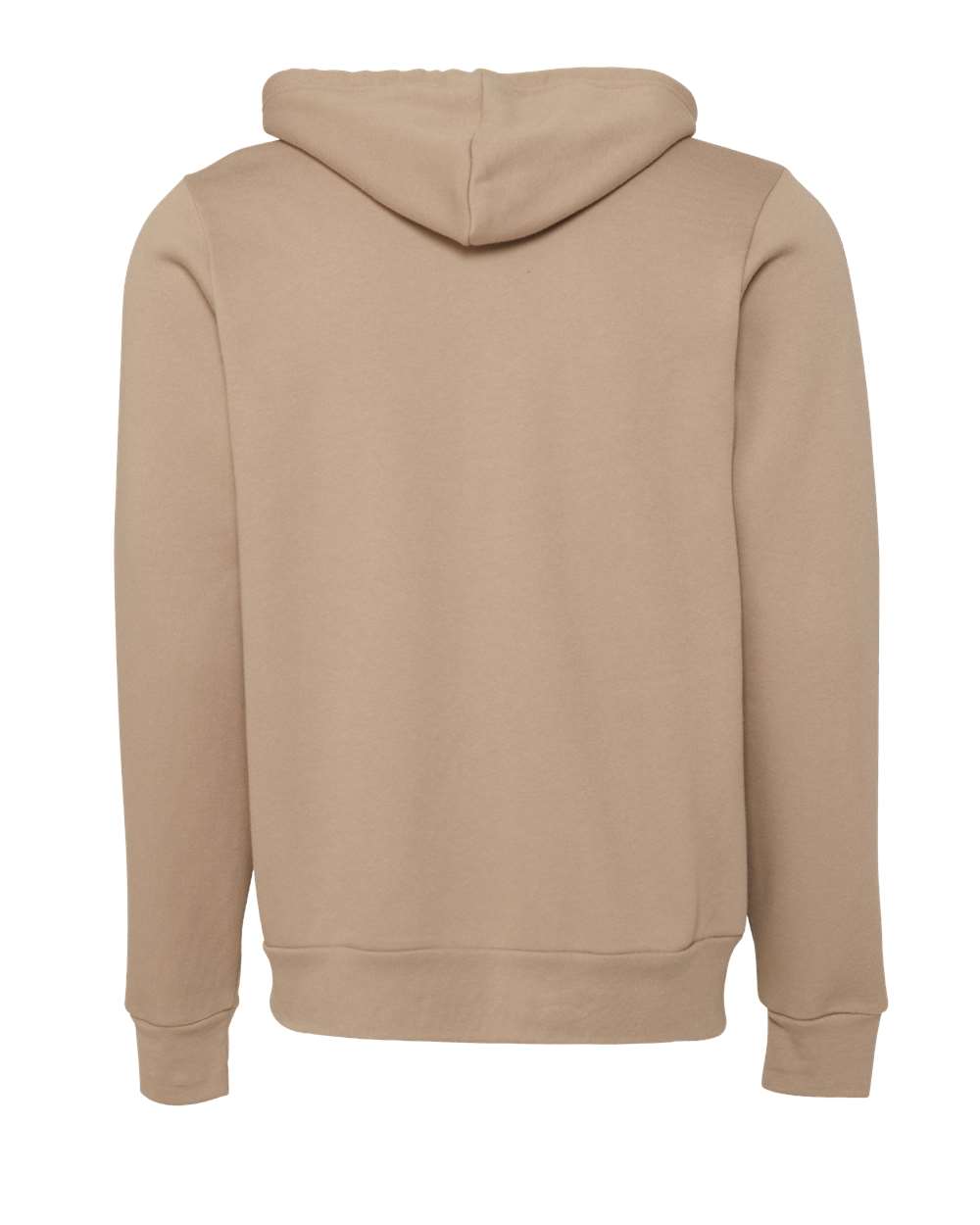 Unisex Sponge Fleece Full-Zip Hoodie - Back - B80406172 - Tan