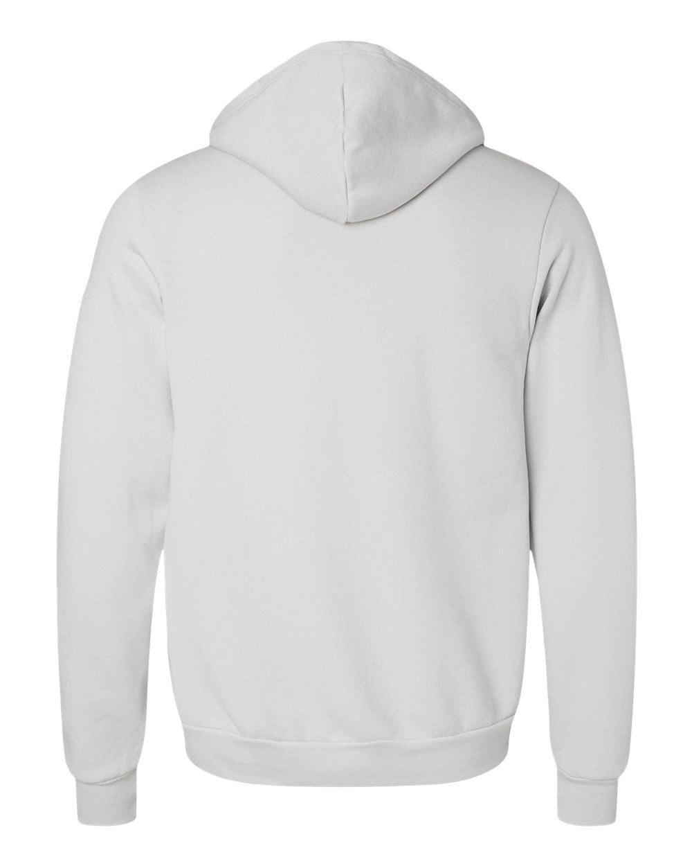 Unisex Sponge Fleece Full-Zip Hoodie - Back - B80406182 - Silver