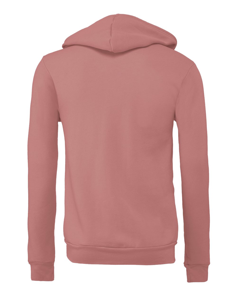 Unisex Sponge Fleece Full-Zip Hoodie - Back - B80406282 - Mauve